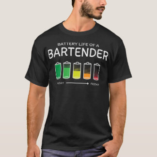 Akkulaufzeit eines Barkeepers Freunde Miologist Bu T-Shirt