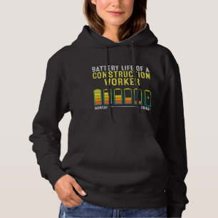 Akkulaufzeit eines Bauarbeiterlagers Hoodie