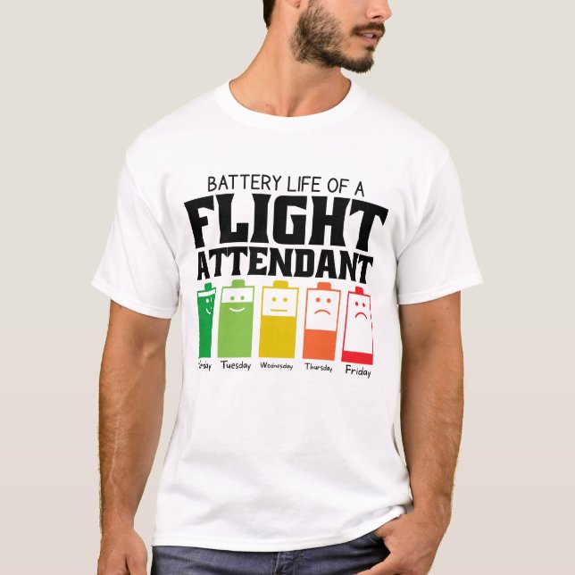 Akkulaufzeit eines Flugbegleiters T-Shirt (Vorderseite)