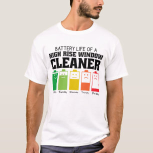 Akkulaufzeit eines hochauflösenden Fensterreiniger T-Shirt