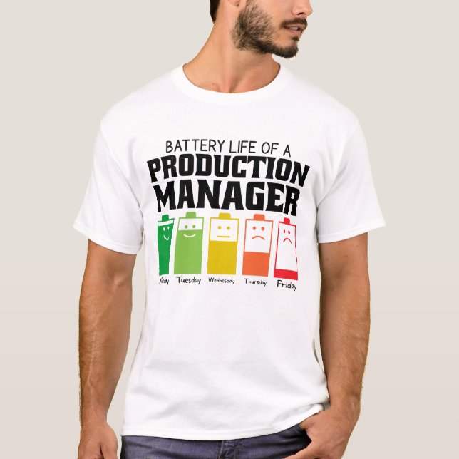 Akkulaufzeit eines Produktionsleiters T-Shirt (Vorderseite)