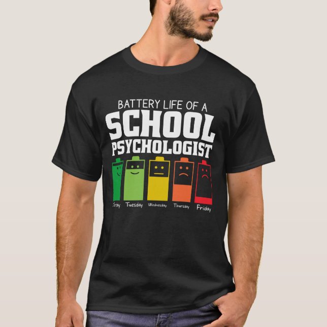 Akkulaufzeit eines Schulpsychologen T-Shirt (Vorderseite)