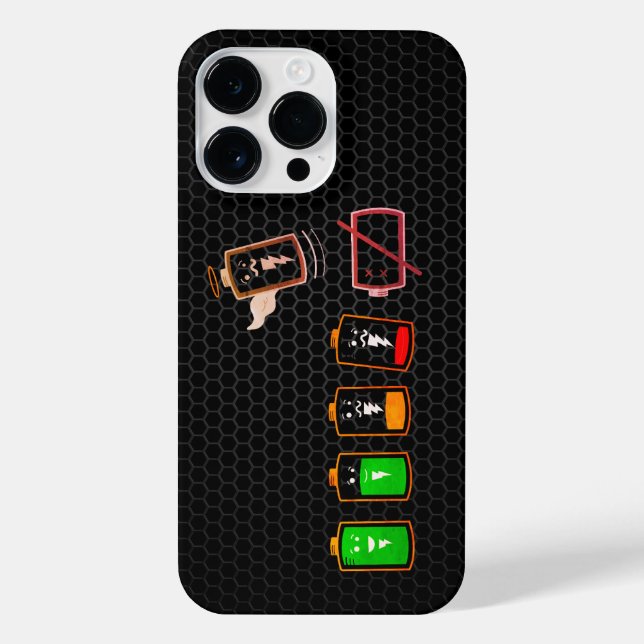 Akkulaufzeit - Groovy White Edition iPhone 14 Pro Max Hülle (Rückseite)