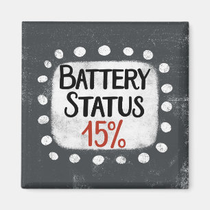 Akkustatus 15 Prozent Kühlschrank Magnet