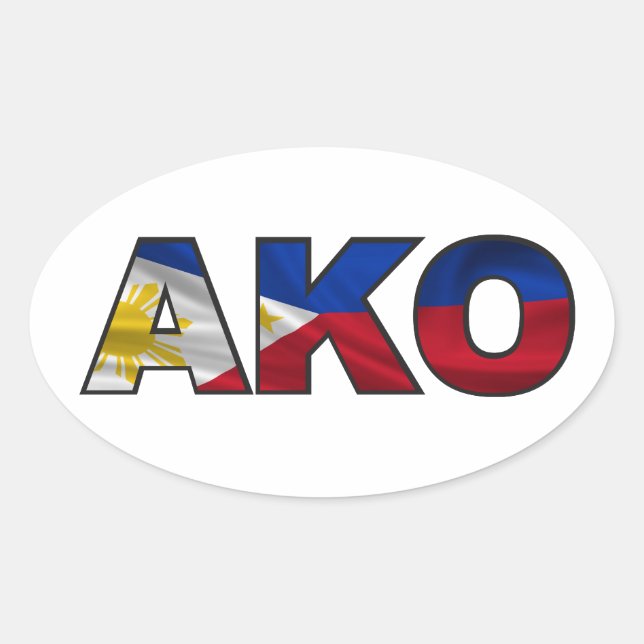 AKO - philippinische Flagge Ovaler Aufkleber (Vorderseite)