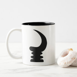 AKOBEN   Symbol des Kriegs-Horn-  von Wachsamkeit Zweifarbige Tasse