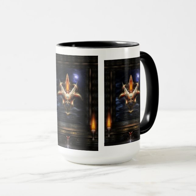 Akrellian Torch Fire Portrait Tasse (VorderseiteRechts)