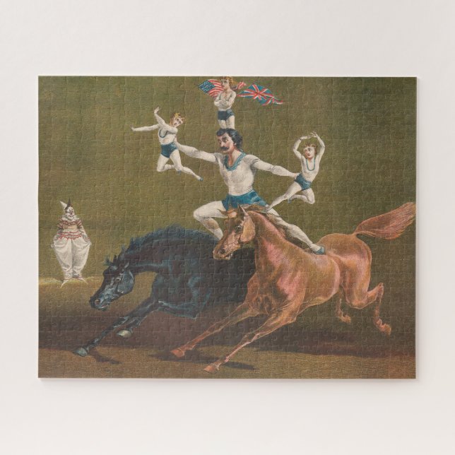 Akrobaten auf Pferd. (Horizontal)