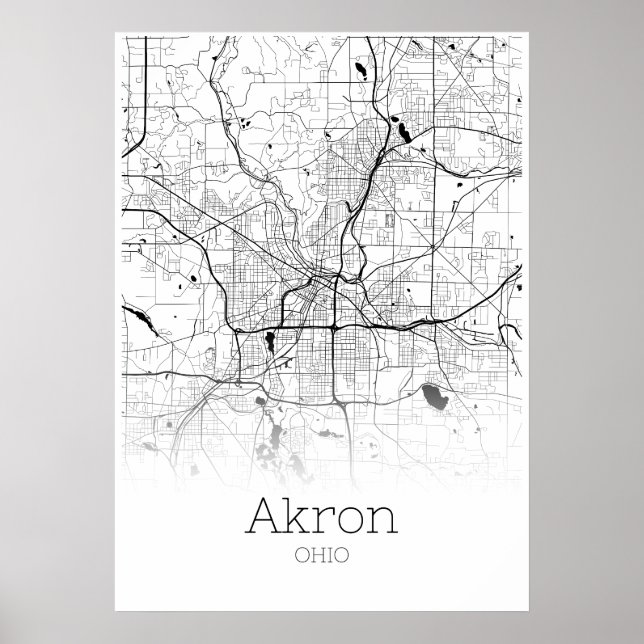 Akron Map - Ohio - City Map Poster (Vorne)