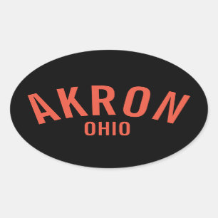 Akron, Ohio Ovaler Aufkleber