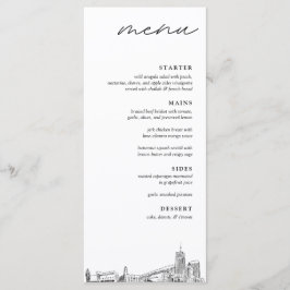 Akron Skyline Modernes Menü für Hochzeiten Menükarte