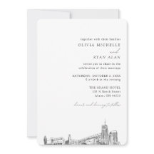 Akron Wedding Elegant Skyline Einladung
