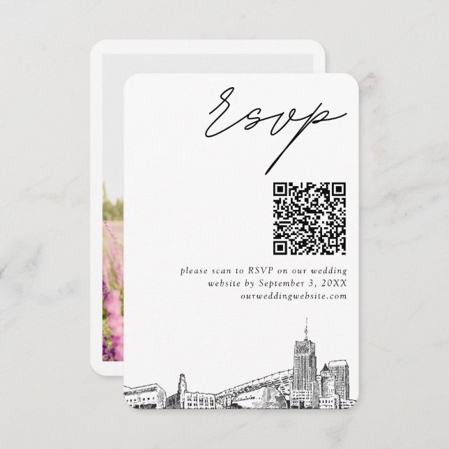 Akron Wedding Modern UAWG QR Code Begleitkarte (Vorne/Hinten)