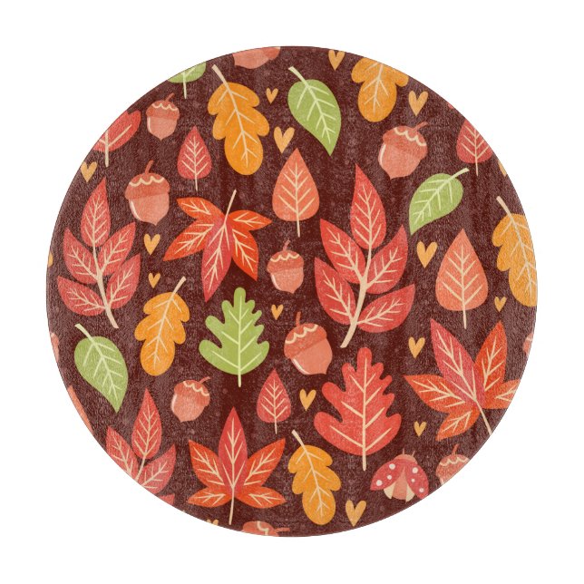 Akronen, Herbstblätter, Waldtapeten Schneidebrett (Vorderseite)