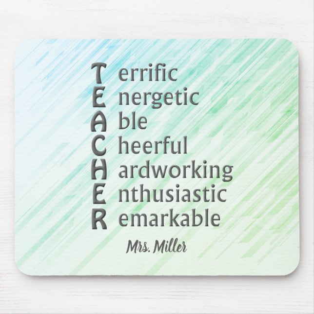 Akronym für Lehrkräfte Name Grün Blau Abstrakt Mousepad (Vorne)