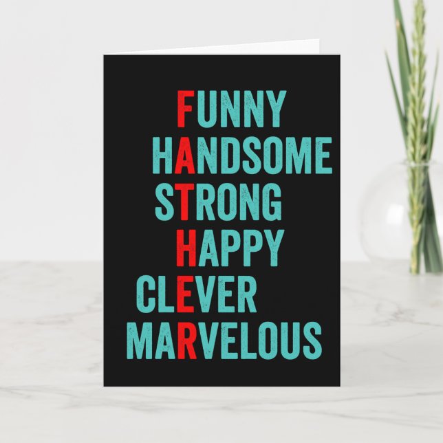 Akronym Vathers Day Card Karte (Vorderseite)