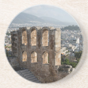 Akropolis Antike Ruinen mit Blick auf Athen Getränkeuntersetzer