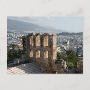 Akropolis Antike Ruinen mit Blick auf Athen Postkarte