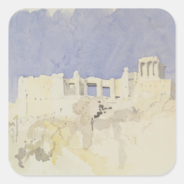 Akropolis Athen 1994 Quadratischer Aufkleber (Vorderseite)