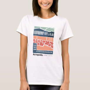 Akropolis Athen Griechenland abstrakt Reise floral T-Shirt