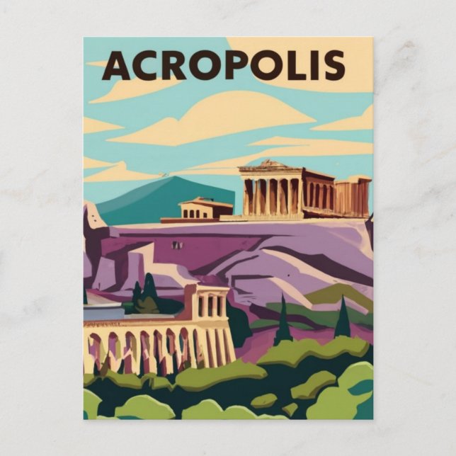 Akropolis Athen, Griechenland Postkarte (Vorderseite)