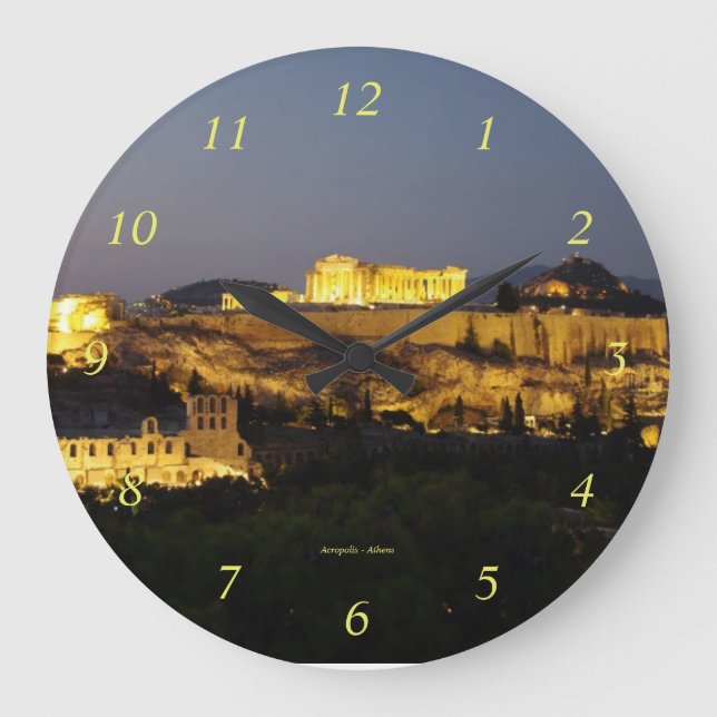Akropolis - Athen Große Wanduhr (Vorderseite)