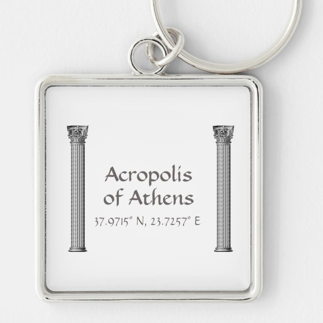 Akropolis Athens Breitengrad Schlüsselanhänger (Vorne)