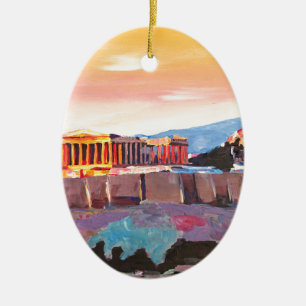 Akropolis Athens Griechenland am Sonnenuntergang Keramikornament