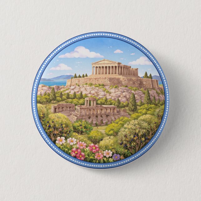 Akropolis Griechenlands Button (Vorderseite)