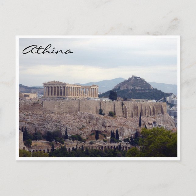 Akropolis-Hügel athína Postkarte (Vorderseite)