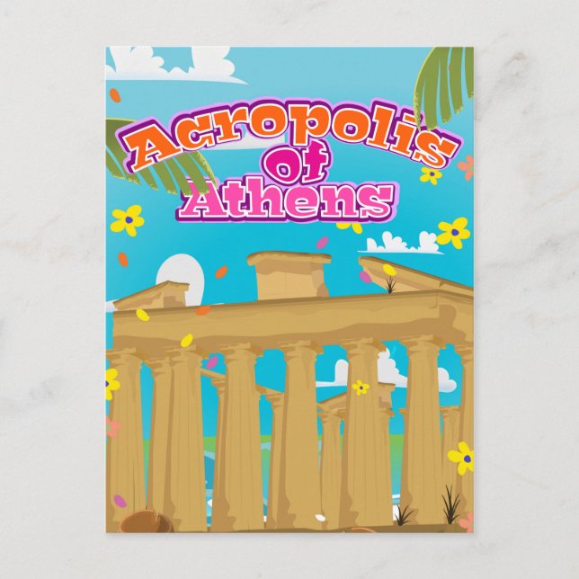 Akropolis von Athen Griechenland Reiseplakat. Postkarte (Vorderseite)