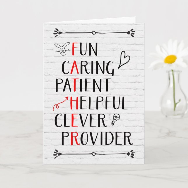 Akrostische Karte des Vaters (Kleine Pflanze)