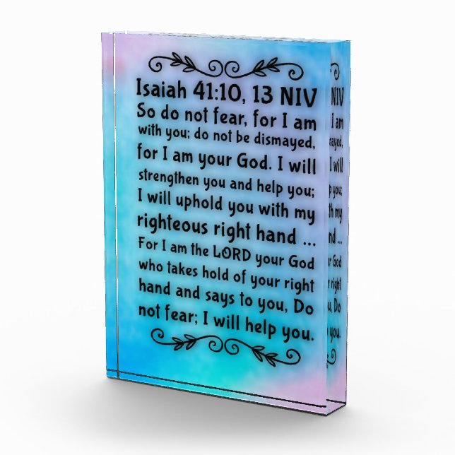 Akrylbibelverse Block - Isaiah 41:10, 13 (Rechts)