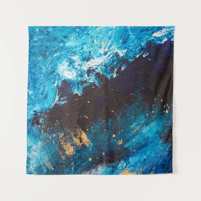Akrylblau. Abstrakte Malerei. Oil da Wandteppich (Vorderseite)