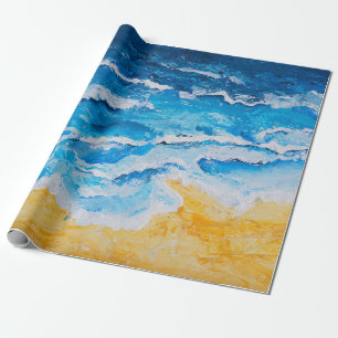 Akryles Meer- und Strandmalerei auf zeichnend Stan Geschenkpapier