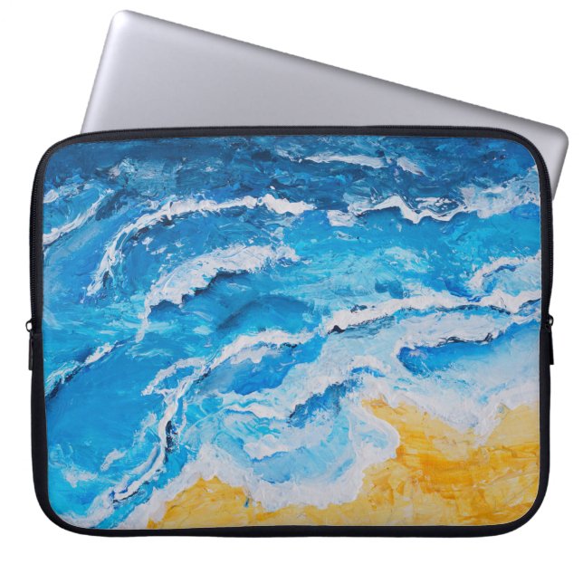 Akryles Meer- und Strandmalerei auf zeichnend Stan Laptopschutzhülle (Vorderseite)