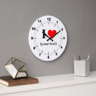 Akrylhalterung - Benutzerdefiniertes Herz - Hinzuf Große Wanduhr