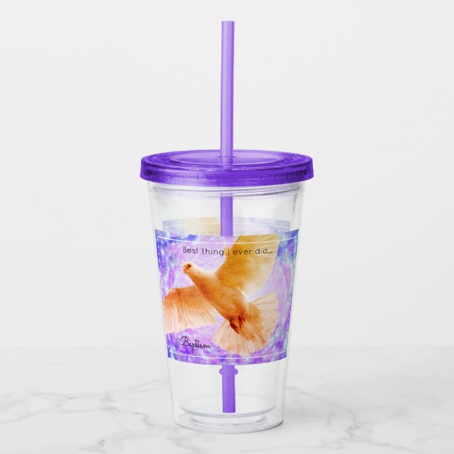 Akrylic Tumbler-Tauftaube Acryltrinkbecher (Vorderseite)