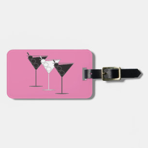 Akrylischer Gepäckanhänger - 3 Cocktails auf rosa