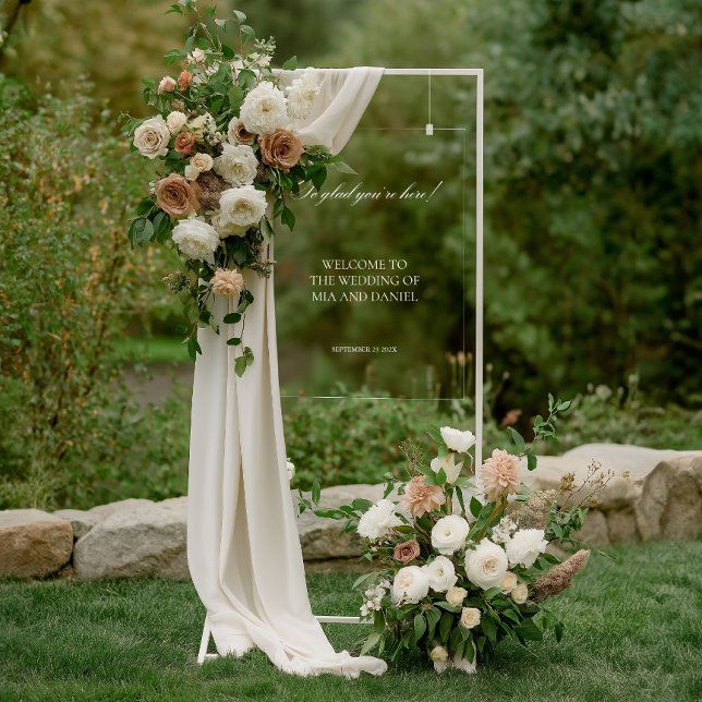 Akryllische Elegant Vintage Wedding Willkommenszei Acrylschild (Acrylic Elegant Vintage Wedding Welcome Sign)