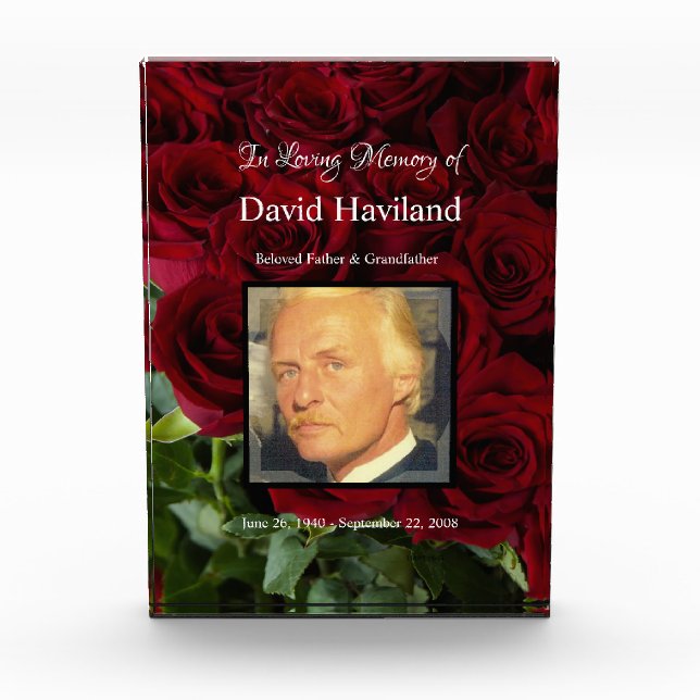 Akryllische Foto-Block-Rose Memorial HAMbWG Fotoblock (Vorderseite)