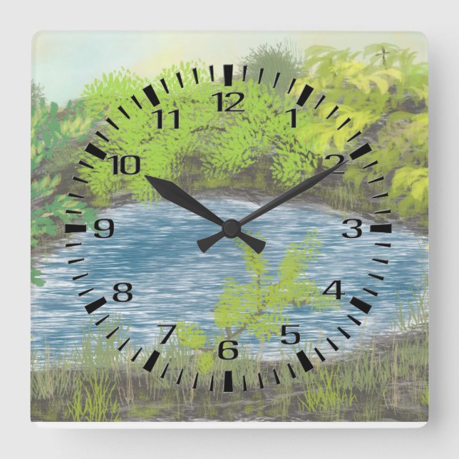 Akryllische Uhr mit glattem Pond (Vorderseite)