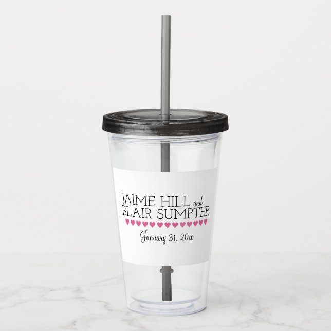 Akryllischer Tumbler mit Strohhalm Acryltrinkbecher (Vorderseite)