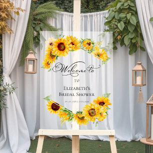 Akryllisches Sonnenblumenmotiv - Begrüßungszeichen Acrylschild