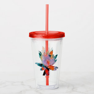 Akryllisches Trinkglas mit Stroh- und Oberwasserli Acryltrinkbecher
