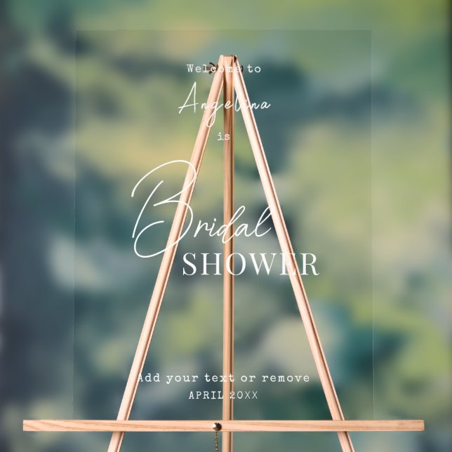 Akryllisches Zeichen für Brautdusche. Acrylschild (Neutral)