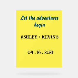 Akryllisches Zeichen mit gelbem Hintergrund Acrylschild