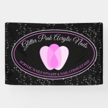 Akrylnägel Sparkle Pink Makeup Beauty Salon