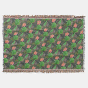 Akrylon auf Leinwand, rosa Wasserlilie und grüne B Decke