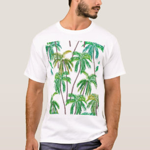 Akrylpalmen: Sommer Textilien Textur. T-Shirt